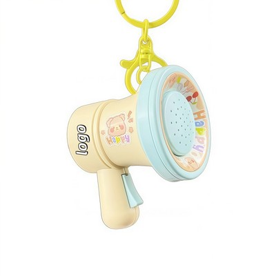 Mini Cartoon Recording Loudspeaker Keychain for Kids and Backpacks