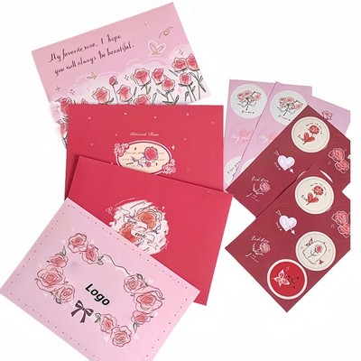 3D Pop Up Floral Greeting Card Set with Vintage Blossom Design