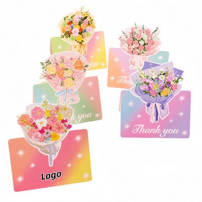 3D Floral Thank You Greeting Card for Appreciation and Wishes