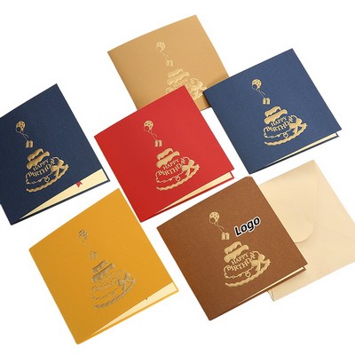 3D Pop Up Birthday Card with Colorful Ins Style Design