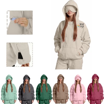 Hoodie with Eye Mask Built In