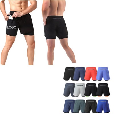 Loose Fit Double Layer Quick Dry Sports Shorts