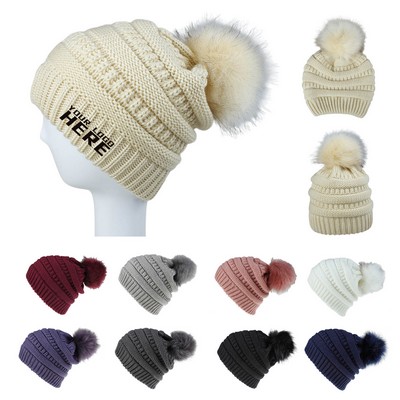 Pom-Pom Knit Warmth Beanie