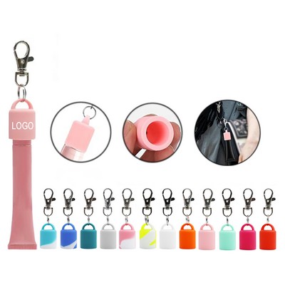 Silicone Lip Container Cap Keychain