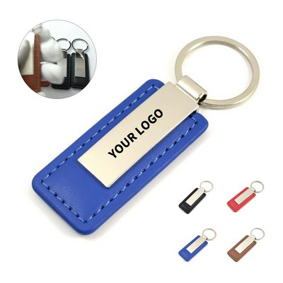 Leatherette Keychain Metallic Finish Design