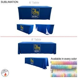 Sublimated PREMIUM Convertible Table Cloth, Converts from 8' to 6', Drape style, 4 side, Closed back