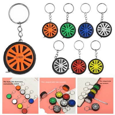 Mini Tire Tape Measure With Keychain