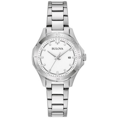 Bulova® Ladies' Corporate Collection Silver-tone Bracelet Watch, White Dial