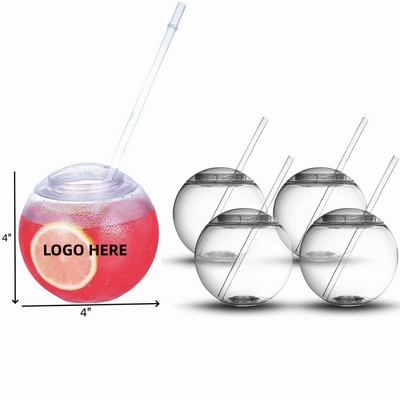 Round Drink Cups with Straw