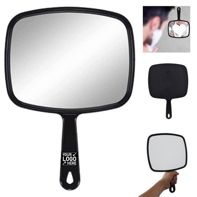 Large Square Handheld Mirror with Grip Handle