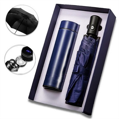 2" 1 High Quality Umbrella And Thermos Business Gift Set