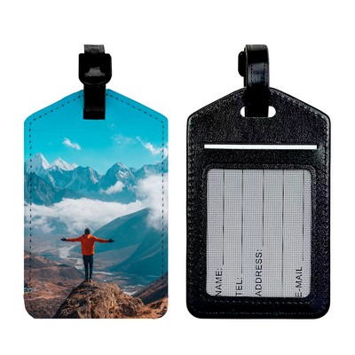 Sublimation Printed Leather Luggage Tag