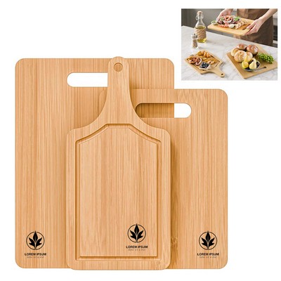 Bamboo Wooden Cutting Board Set of 3 Pizza Plate