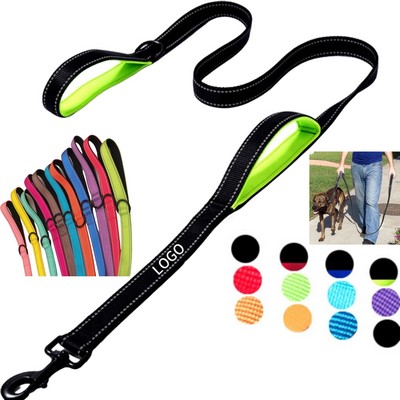 Reflective Dog Leash With Two Comfortable Padded Handles