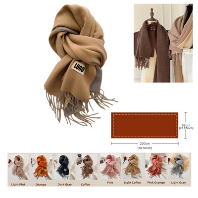Winter Knit Scarf with Tassel for Women