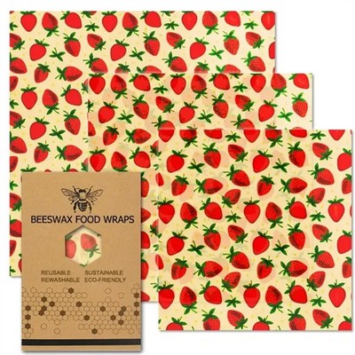 3 Pack Eco-Friendly Beeswax Wraps