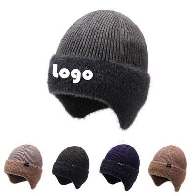Fleece-Lined Knit Cap, Thermal Cycling Hat, Cold-Defying Ear Protector