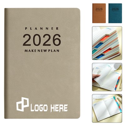 Moonbk Series Daily Planner Of 2026 W/ Hard Pu Cover