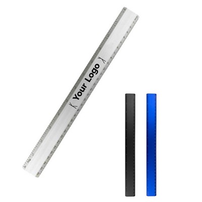 12'' Aluminum Ruler with Dual-Sided Centimeter and Inch Measurements