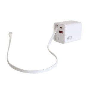 Cube 65W PD Power Adapter with Retractable Type-C Cable