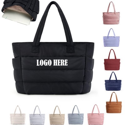 Puffy Tote Bag Lightweight Quilted