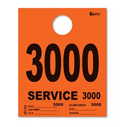 3000-3999 Heavy Brite™ Orange Premium Service Dispatch Number Tag