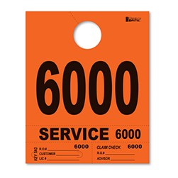 6000-6999 Heavy Brite™ Orange Service Dispatch Number Tag