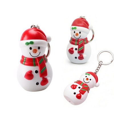 Snowman LED Light & Sound Keychain