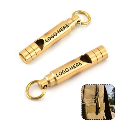 Premium Brass Copper Whistle Keyring
