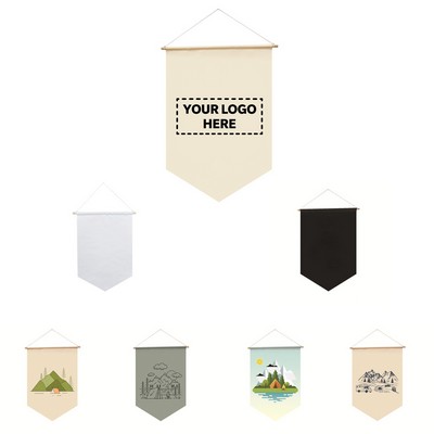 12x18" Canvas Wall Pennant & Enamel Pin Display Banner