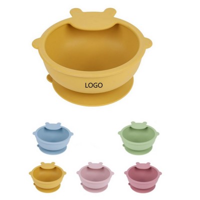 Bear shaped Silicone Baby Suction Bowl