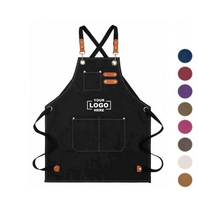 Waterproof Canvas Apron for Kitchen, BBQ, Coffee Shop & Gardening