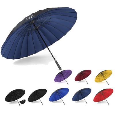 24 Ribs Manual Long Handle Double-layer Straight Umbrella