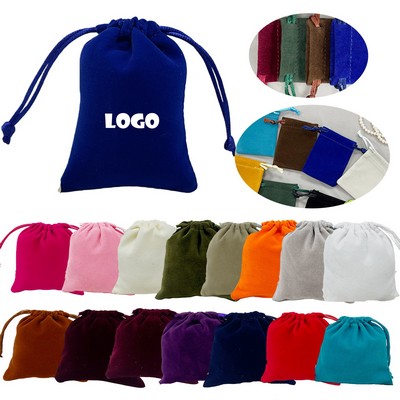 Drawstring Velvet Jewelry Organizer Bag