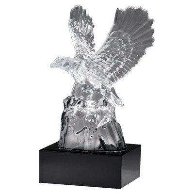 Beautiful Carved Crystal Eagle on a Crystal Base