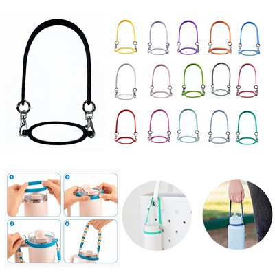 Silicone Water Bottle Handle/Carrier with Strap