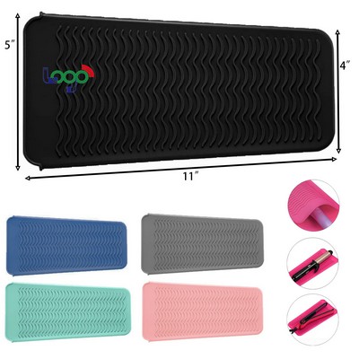 Heat-Resistant Silicone Pouch Mat for Curling Irons