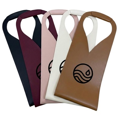 Luxe PU Leather Single Bottle Wine Tote