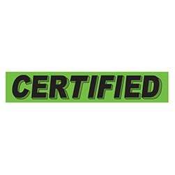 "CERTIFIED" Green/Black Rectangle Slogan Vinyl Sticker