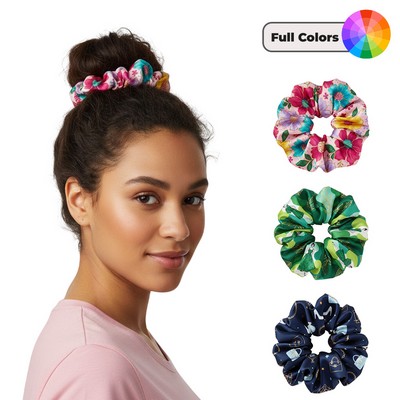 Custom Full Color Satin Elastic Scrunchie