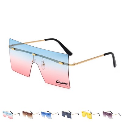 Retro Rimless Rectangle Sunglasses