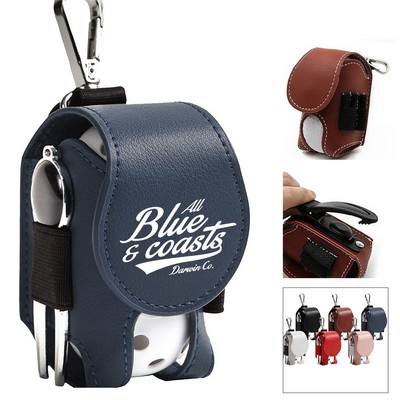 PU Leather Golf Ball Storage Bag