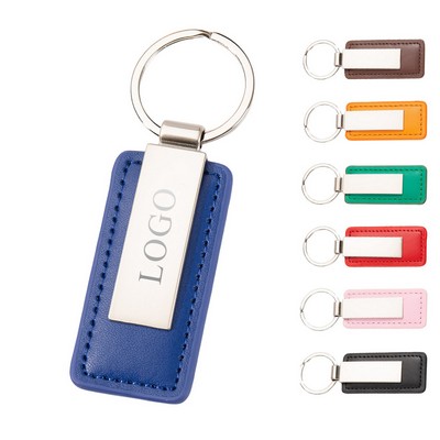 PU Leather Rectangular Keychain