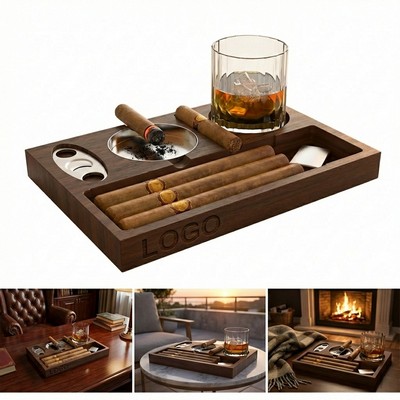 Multi-Purpose Wooden Cigar Ashtray MOQ 20