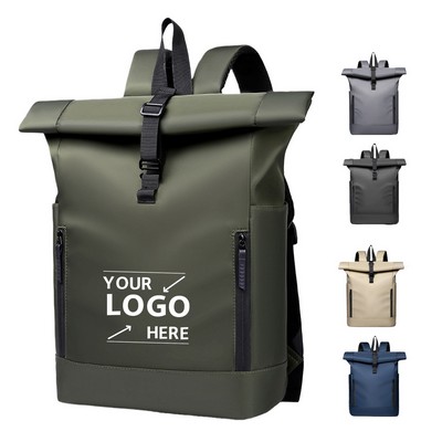 Nylon Roll Top Travel Backpack