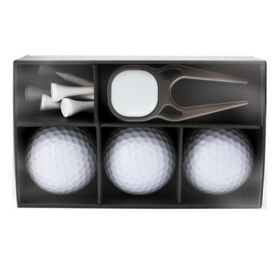 Signature Combo Golf Box — 3 Balls, Divot Tool & Tees