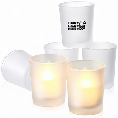 Frosted Glass Votive Candle Holder Table Decor