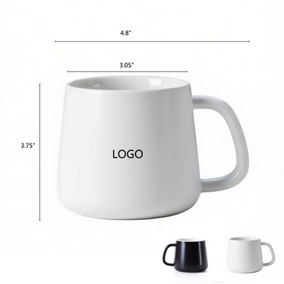 12Oz Creative Stylish Black White Ceramic Coffee Mug