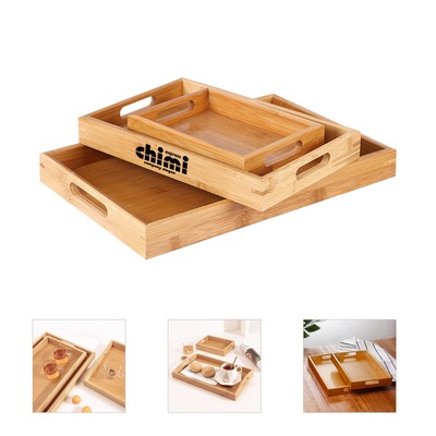 Rectangle Bamboo Tray With Handles