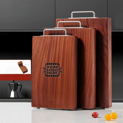 Solid Ironwood Cutting Board with Rack